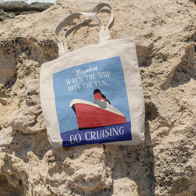 Funny Retro Go Cruising Personalized Tote Bag (Creator Uploaded)