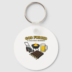 Funny Retro God Forbid A Dad Has Hobbies Bbq Sarca Key Ring