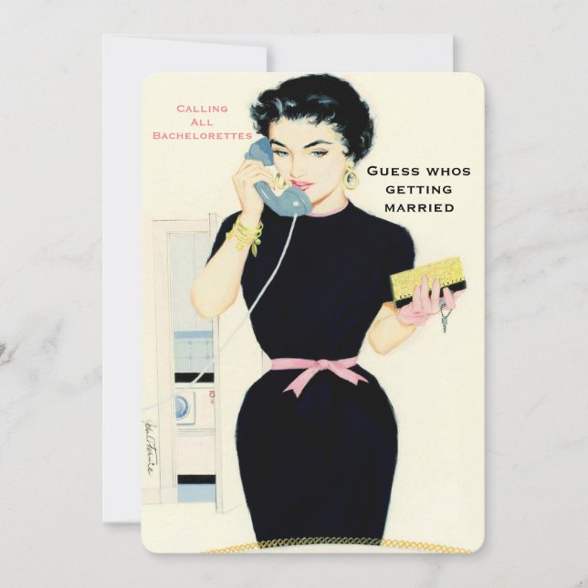 Funny retro gossip invitation (Front)