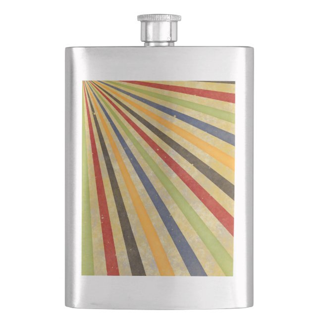 Funny Retro Grunge Rays + your idea Hip Flask (Front)