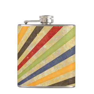 Funny Retro Grunge Rays + your idea Hip Flask