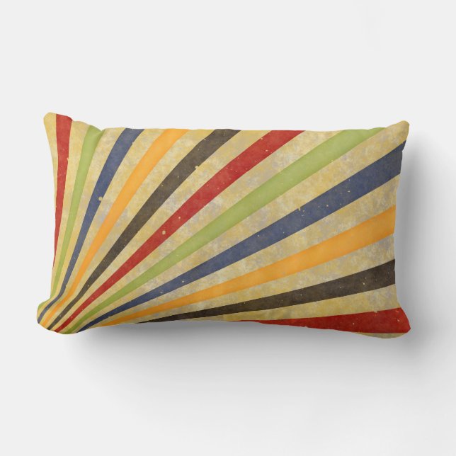 Funny Retro Grunge Rays + your idea Lumbar Cushion (Front)