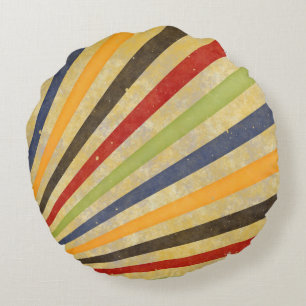 Funny Retro Grunge Rays + your idea Round Cushion