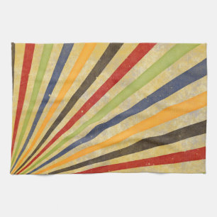 Funny Retro Grunge Rays + your idea Tea Towel