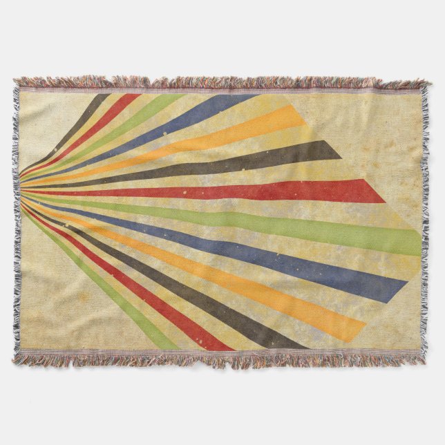 Funny Retro Grunge Rays + your idea Throw Blanket (Front)