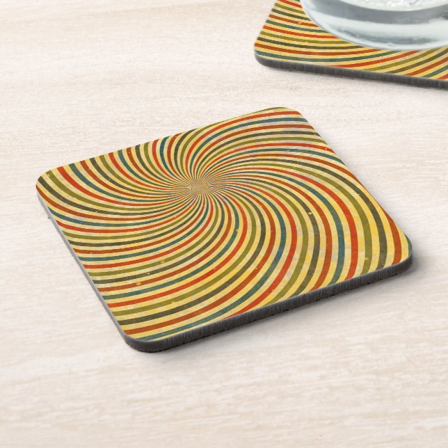 Funny Retro Grunge Swirl + your idea Coaster (Left Side)