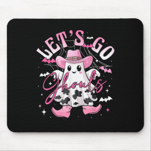 Funny Retro Halloween Let’s Go Ghouls Western Cowg Mouse Pad