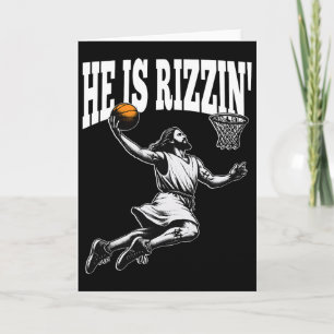 Funny Retro He Is Rizzin Christian Easter Playing Card