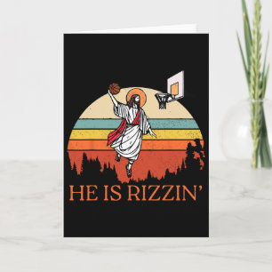 Funny Retro He Is Rizzin Christian Easter Playing Card