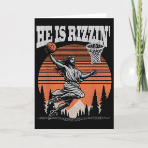 Funny Retro He Is Rizzin Christian Easter Playing Card