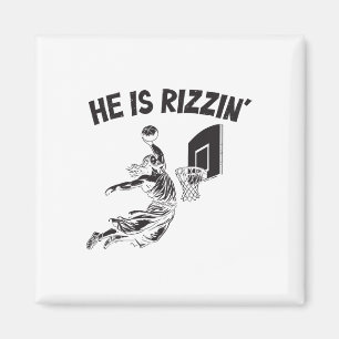 Funny Retro He Is Rizzin Christian Easter Playing Magnet