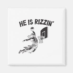 Funny Retro He Is Rizzin Christian Easter Playing Magnet