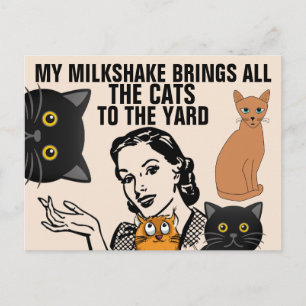 FUNNY RETRO HOUSEWIFE CAT LOVER POSTCARDS