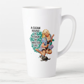 Funny Retro Housewife Humour Pin-up Art Latte Mug
