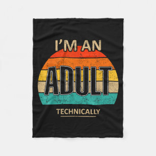 Funny Retro Humour An Adult Technically Sarcastic Fleece Blanket