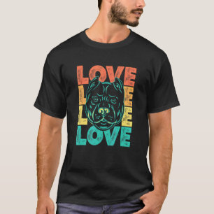 Funny Retro I Love My American Pit Bull Terrier Do T-Shirt