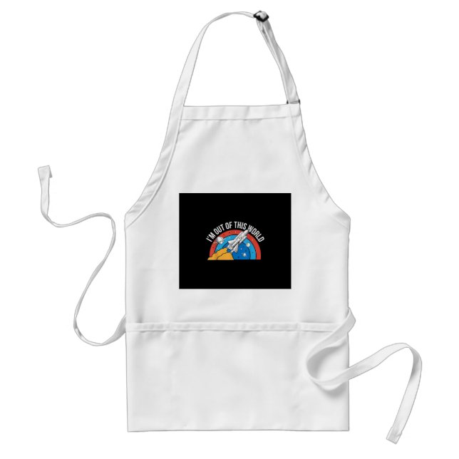 Funny Retro I’m Out Of This World Space Rocket Standard Apron (Front)