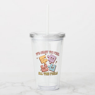 Funny Retro It's Okay To Feel All The Feels Acrylic Tumbler