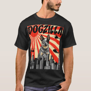 Funny Retro Japanese Dogzilla Australian Cattle Do T-Shirt