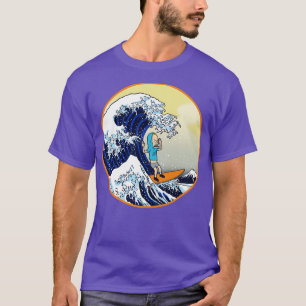 Funny Retro Japanese Great Wave Of Kanagawa Funny  T-Shirt