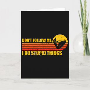Funny Retro Jet Ski Jetski Jet Skier Vintage Card