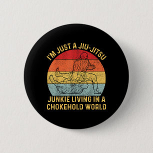 Funny Retro Jiu Jitsu For Men Women Brazilian Jiu 6 Cm Round Badge