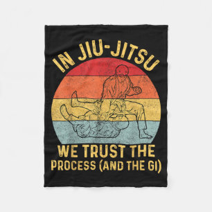 Funny Retro Jiu Jitsu For Men Women Brazilian Jiu Fleece Blanket