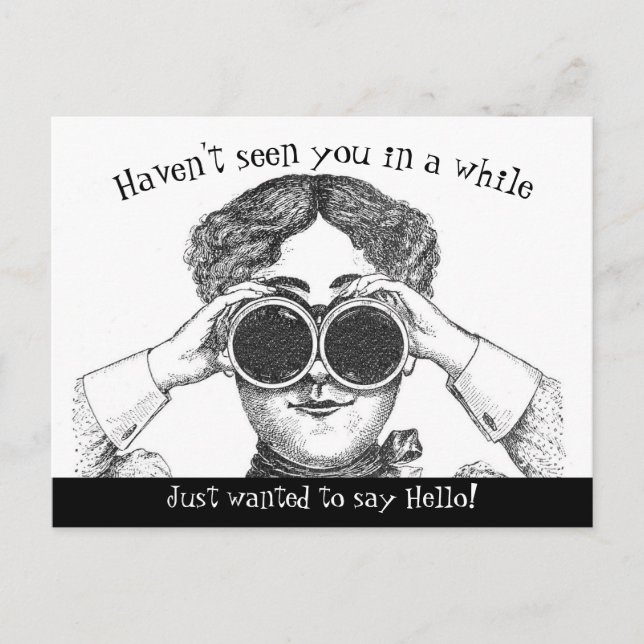 Funny Retro Just Wanted to Say Hello Postcard (Front)