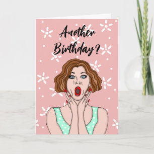 Funny retro lady Birthday Card