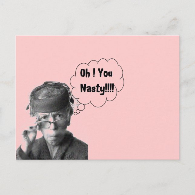 Funny Retro Lady Oh You Nasty Postcard (Front)