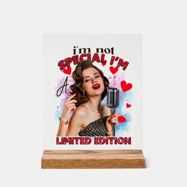 Funny retro lady word art  acrylic sign (Front)