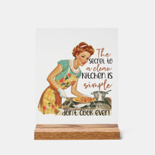 Funny retro lady word art acrylic sign