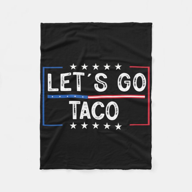 Funny Retro Let's Go Taco  Fleece Blanket (Front)