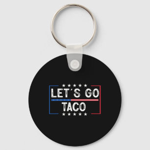 Funny Retro Let's Go Taco Key Ring