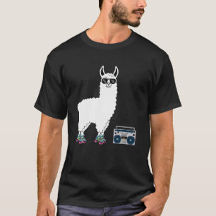 Funny Retro Llama Roller Skate Derby 70S 80S Cute T-Shirt