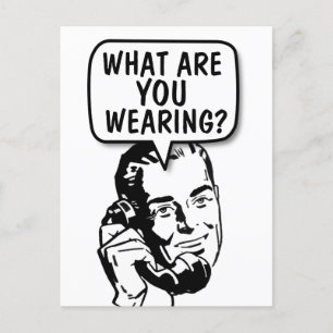 FUNNY RETRO MAN 'TALKING DIRTY" POSTCARD