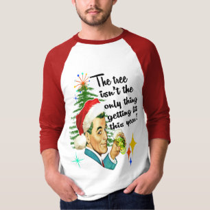 Funny Retro MCM Man Getting Lit Christmas T-Shirt