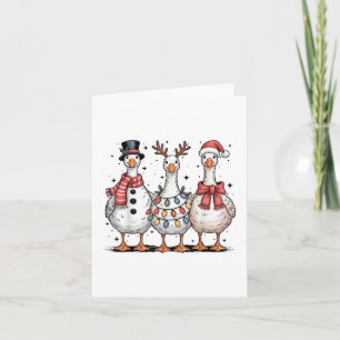 Funny Retro Merry Goosemas Christmas Silly Goose X Card