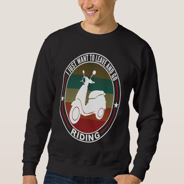 Funny Retro Moped Scooter Enthusiast Motorcycle Ri Sweatshirt (Front)