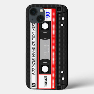Funny Retro Music Cassette Tape Pattern iPhone 13 Case