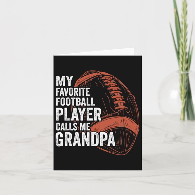 Funny Retro My Favourite Football Player Calls Me  Card (Front)