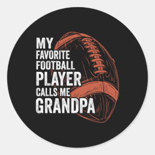 Funny Retro My Favourite Football Player Calls Me Classic Round Sticker