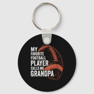 Funny Retro My Favourite Football Player Calls Me Key Ring