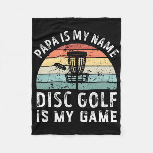Funny Retro Papa Disc Golf Is My Game Father's Day Fleece Blanket