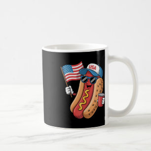Funny Retro Patriotic 4th Of July Hotdog American Coffee Mug