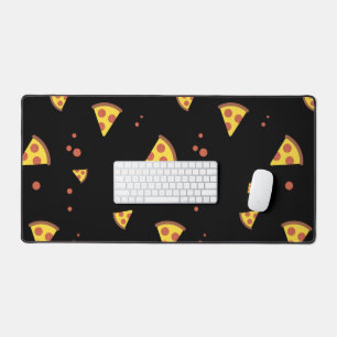 Funny Retro Pepperoni Pizza Minimalist Pattern Desk Mat