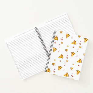 Funny Retro Pepperoni Pizza Minimalist Pattern Notebook