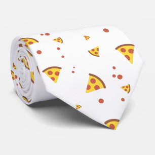 Funny Retro Pepperoni Pizza Minimalist Pattern Tie