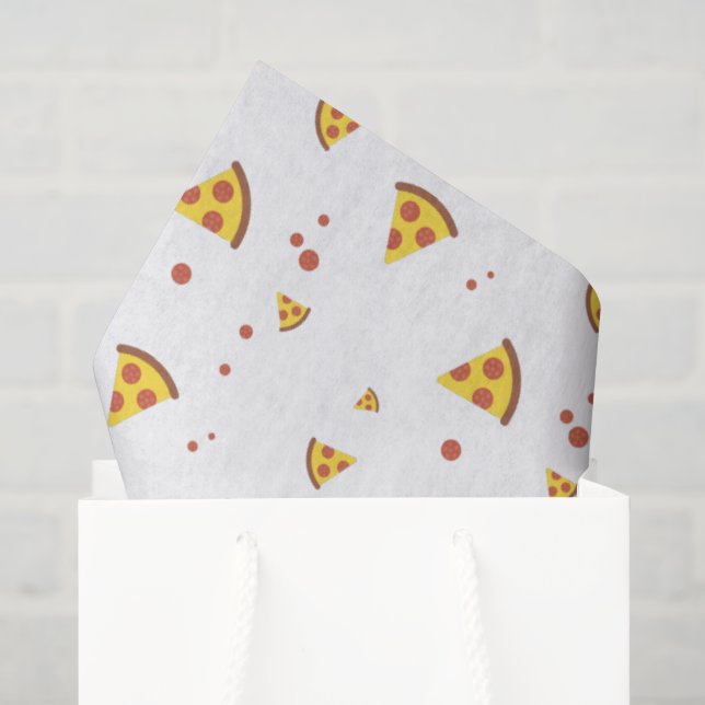 Funny Retro Pepperoni Pizza Minimalist Pattern Tissue Paper (Gift Bag)