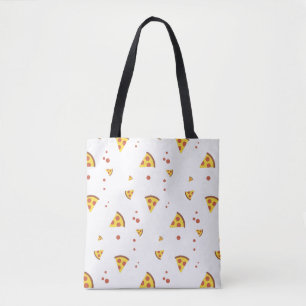 Funny Retro Pepperoni Pizza Minimalist Pattern Tote Bag